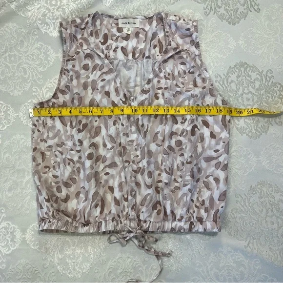 Cloth & Stone Anthropologie Sleeveless Blouse Abstract Print Size Large - Picture 6 of 8